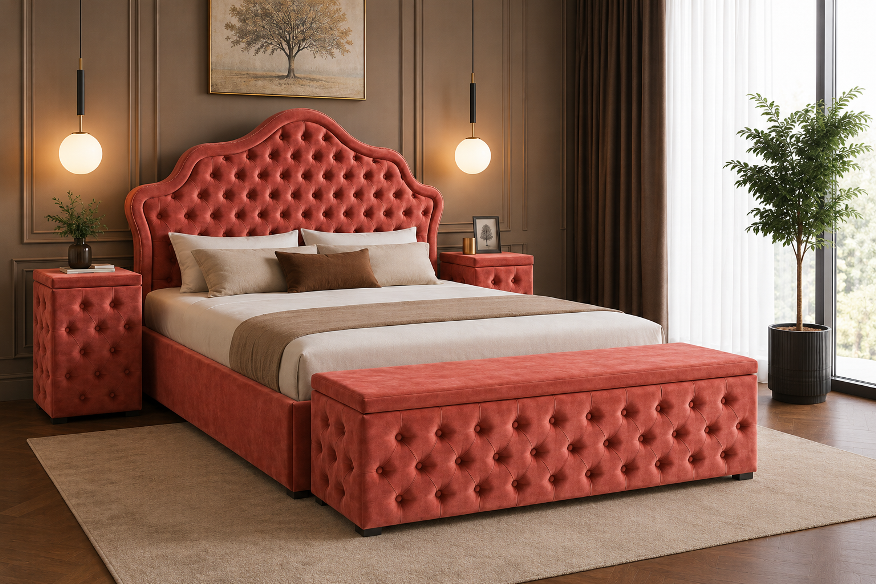 Спалня Chesterfild Delux – Victoria цвят ръждиво розово Davis Riviera 63 - Image 4
