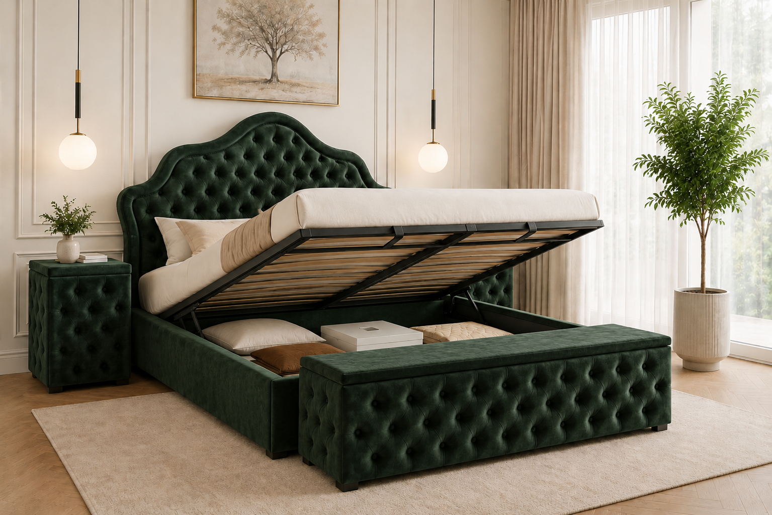 Спалня Chesterfild Delux – Victoria цвят тъмно зелен (Davis-Riviera-38) - Image 3