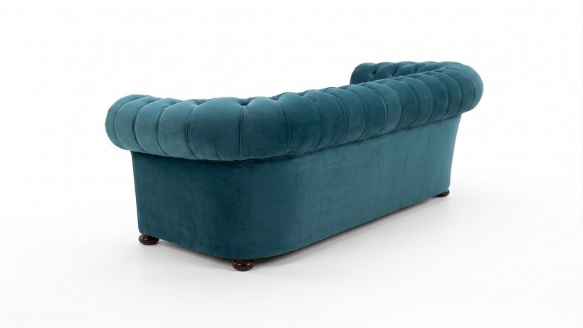 3-ка Chesterfield Texas цвят Davis Riviera 87 синьо зелен тюркоаз - Image 3