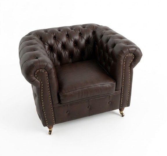 Фотьойл Chesterfield Deluxe- Challenger, цвят Davis Preston 29 Винтидж кафяв - Image 6