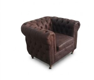 Фотьойл Chesterfield Deluxe- Challenger, цвят Davis Preston 29 Винтидж кафяв