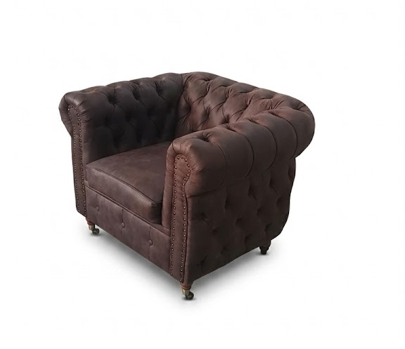 Фотьойл Chesterfield Deluxe- Challenger, цвят Davis Preston 29 Винтидж кафяв - Image 2