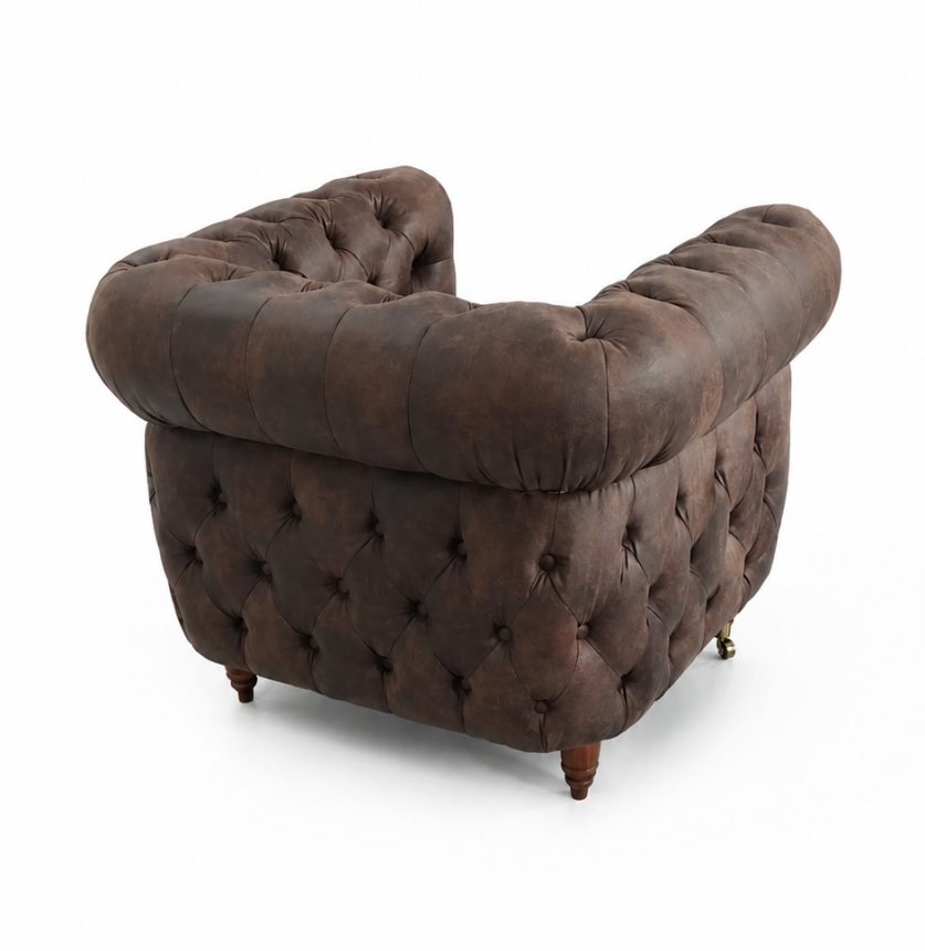 Фотьойл Chesterfield Deluxe- Challenger, цвят Davis Preston 29 Винтидж кафяв - Image 4