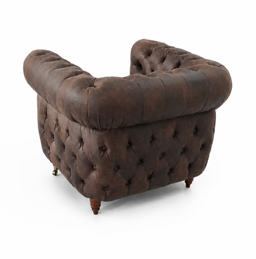 Фотьойл Chesterfield Deluxe- Challenger, цвят Davis Preston 29 Винтидж кафяв - Image 3