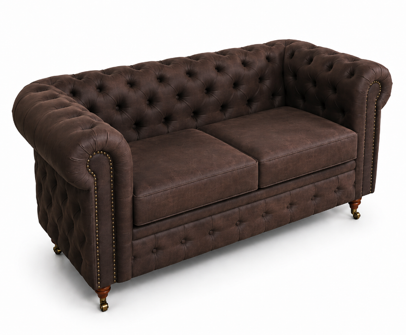 2-ка Chesterfield Deluxe- Challenger, цвят Davis Preston 29 Винтидж кафяв - Image 2
