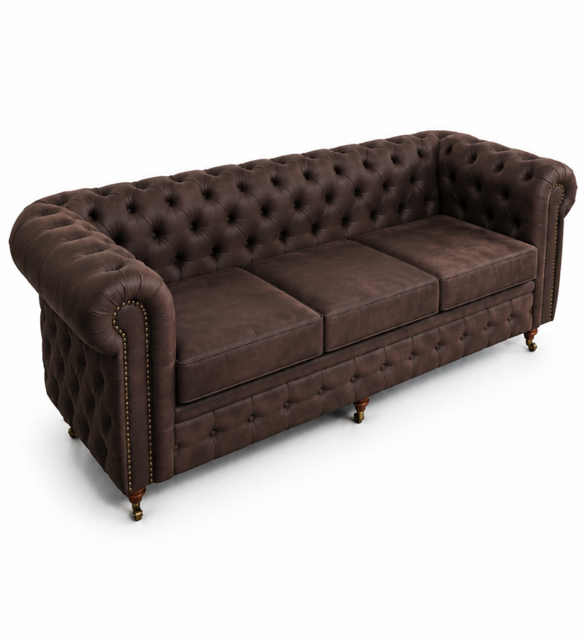 3-ка Chesterfield Deluxe- Challenger, цвят Davis Preston 29 Винтидж кафяв
