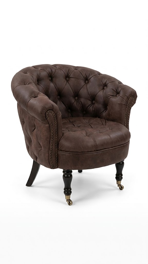 Фотьойл Chesterfield Ludovic – Challenger цвят Davis Preston 29 Винтидж кафяв